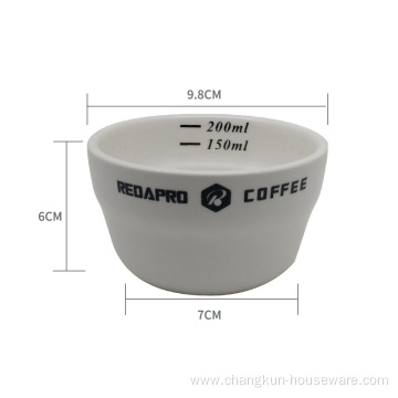 Professional 200ML ceramic coffee cupping bowl with scale